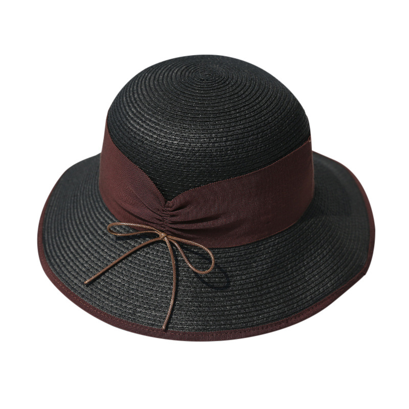 靈瓏 草帽女夏季海邊度假遮陽帽女休閑出游盆帽太陽帽女現(xiàn)貨清倉(cāng)